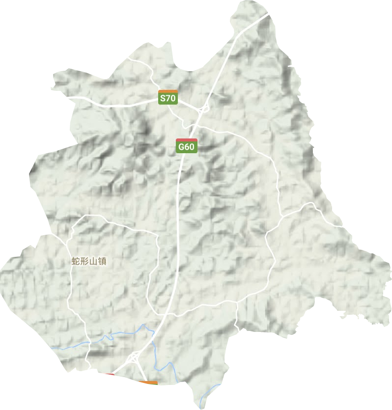 蛇形山鎮(zhèn)地形圖