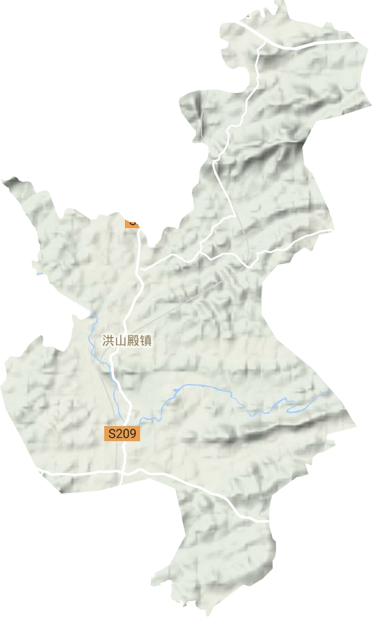 洪山殿鎮(zhèn)地形圖