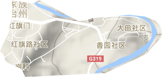 紅旗門街道地形圖