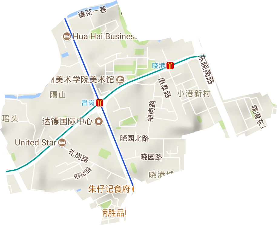 昌崗街道地形圖