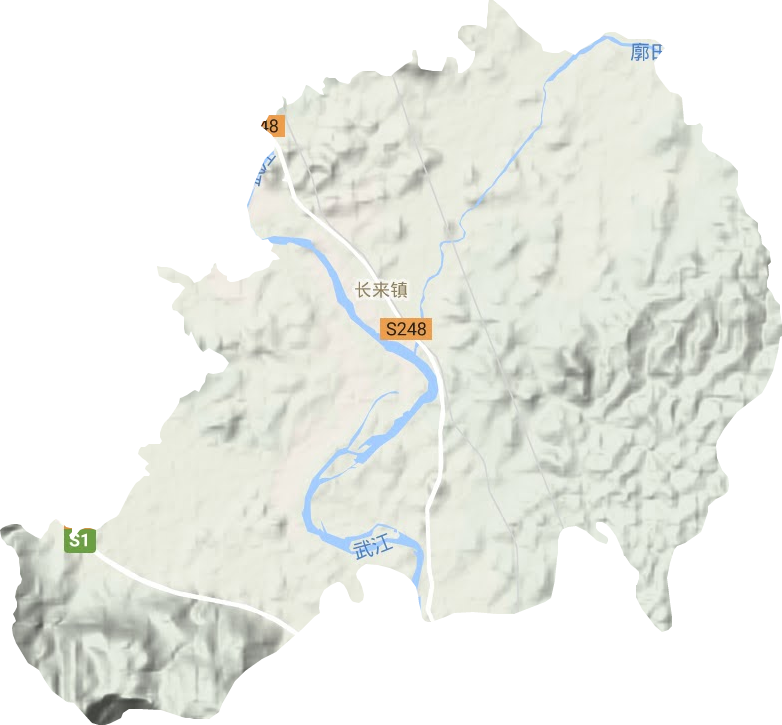 長來鎮(zhèn)地形圖