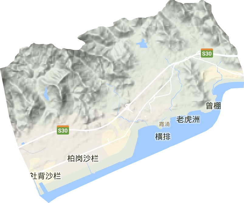 大亞灣霞涌辦事處地形圖