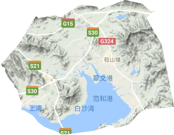 稔山鎮(zhèn)地形圖
