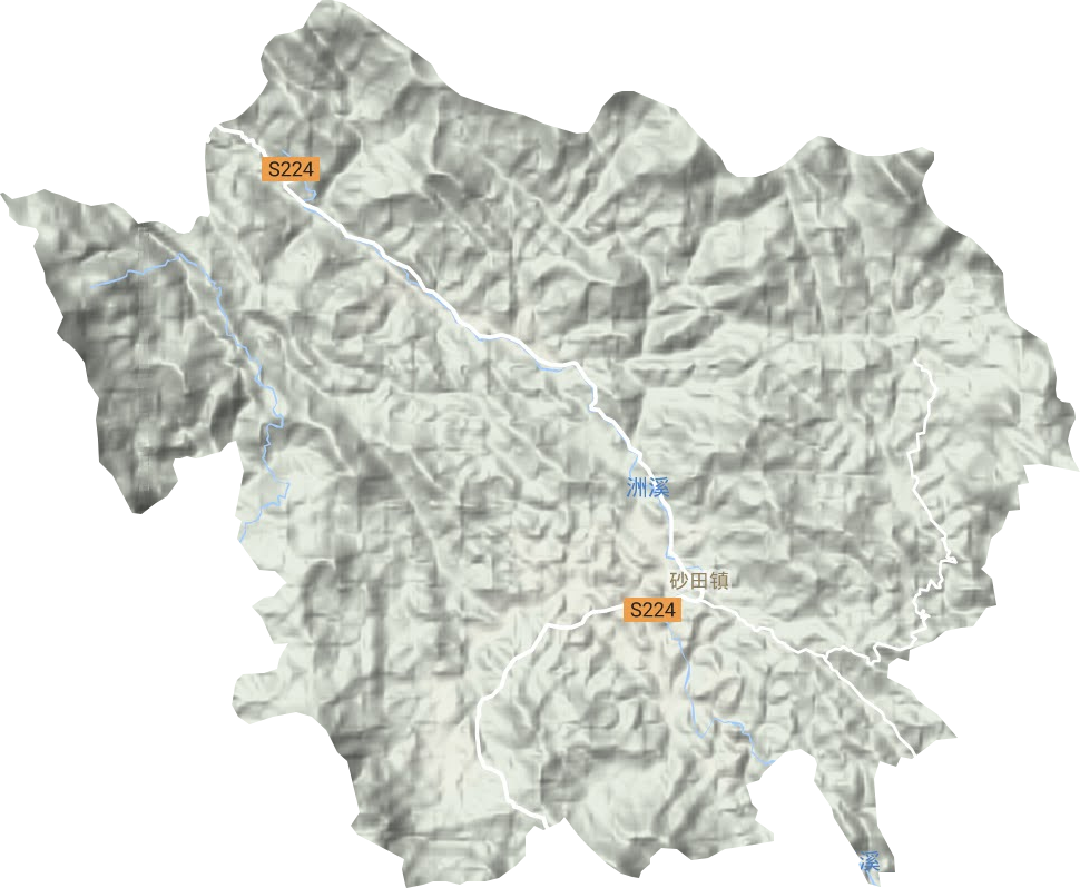 砂田鎮(zhèn)地形圖