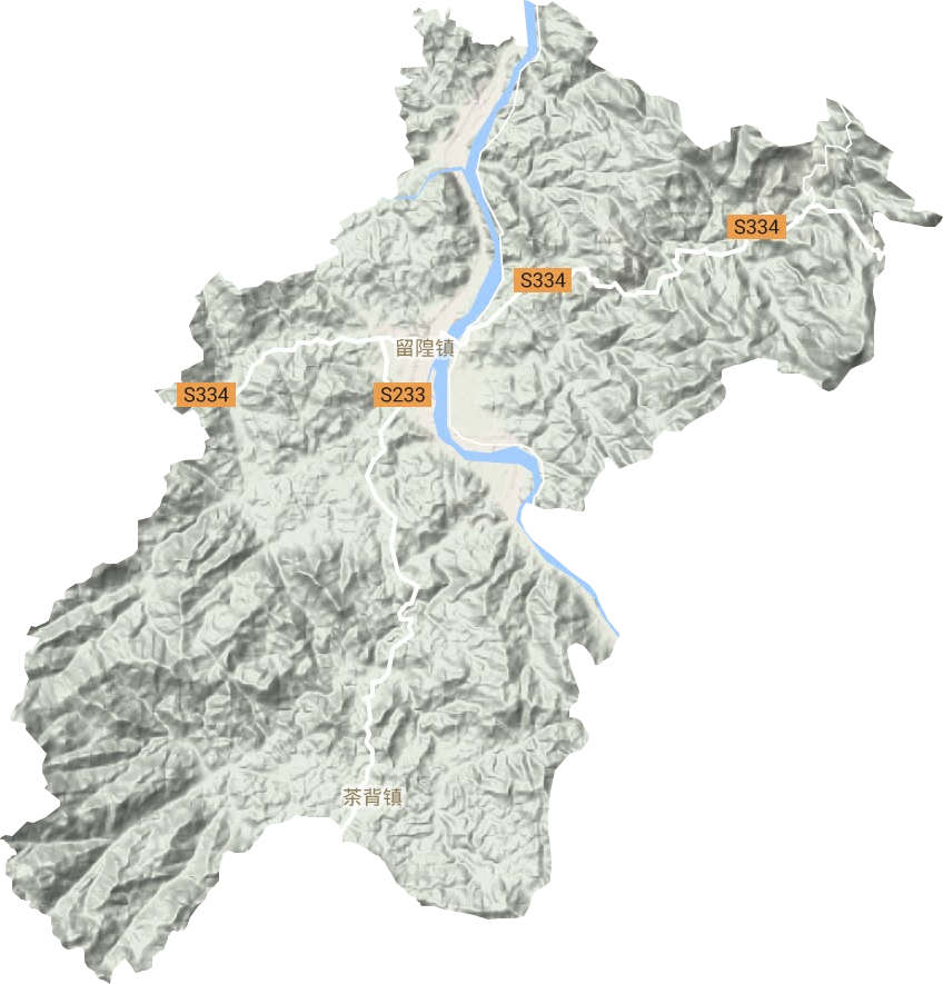 留隍鎮(zhèn)地形圖