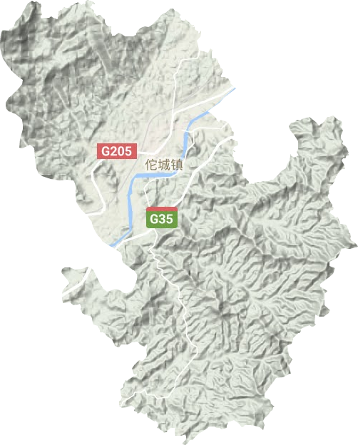 佗城鎮地形圖