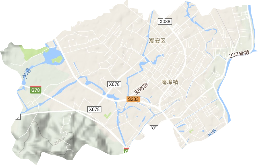 庵埠鎮地形圖