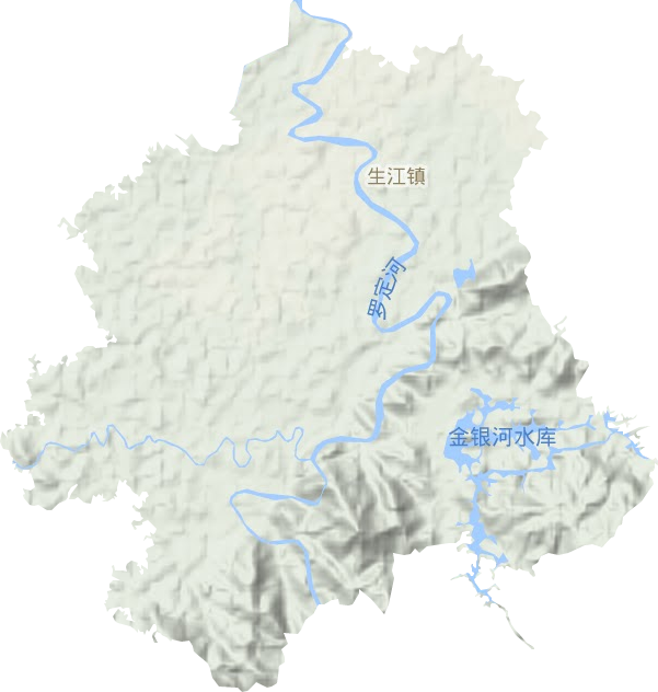 生江鎮(zhèn)地形圖