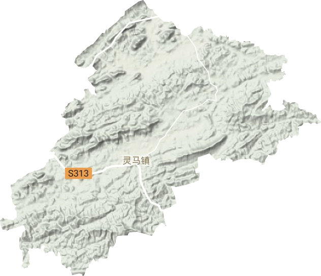靈馬鎮地形圖