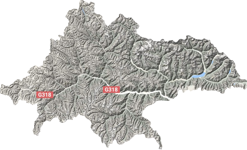 工布江達縣地形圖