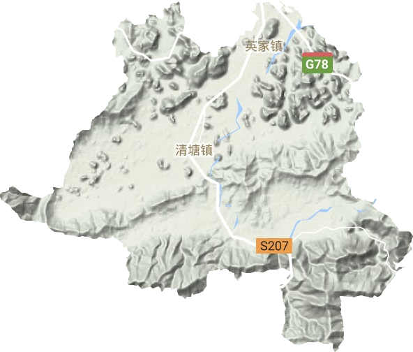 清塘鎮(zhèn)地形圖