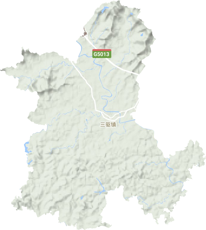 三驅(qū)鎮(zhèn)地形圖