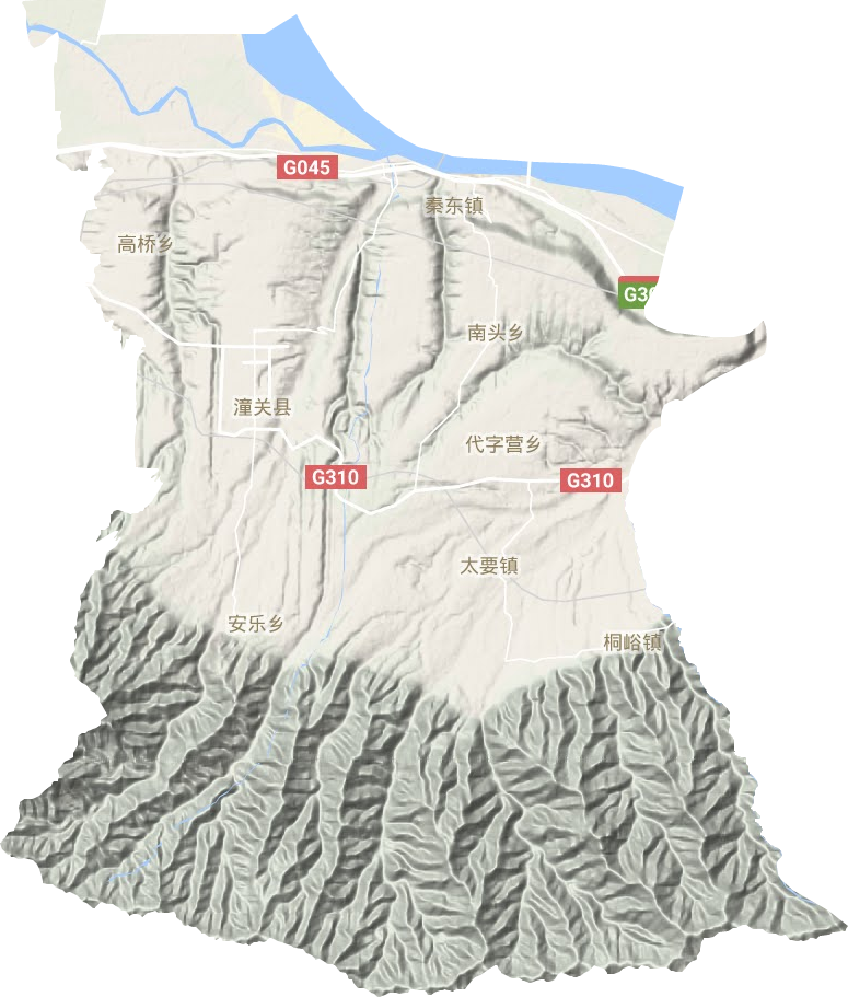 潼關縣地形圖