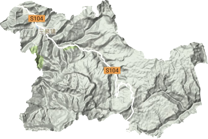 三泉鎮(zhèn)地形圖