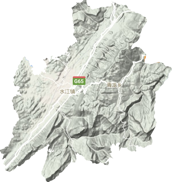 水江鎮(zhèn)地形圖