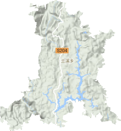 黎香湖鎮地形圖