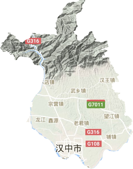 漢臺(tái)區(qū)地形圖