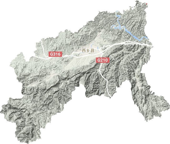 西鄉縣地形圖