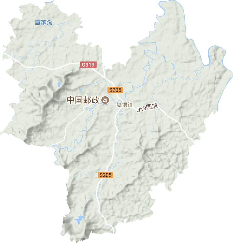 塘壩鎮地形圖