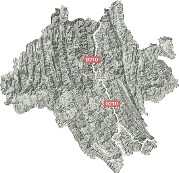 鎮巴縣地形圖