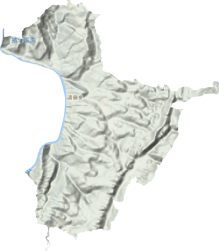 清泉鄉(xiāng)地形圖