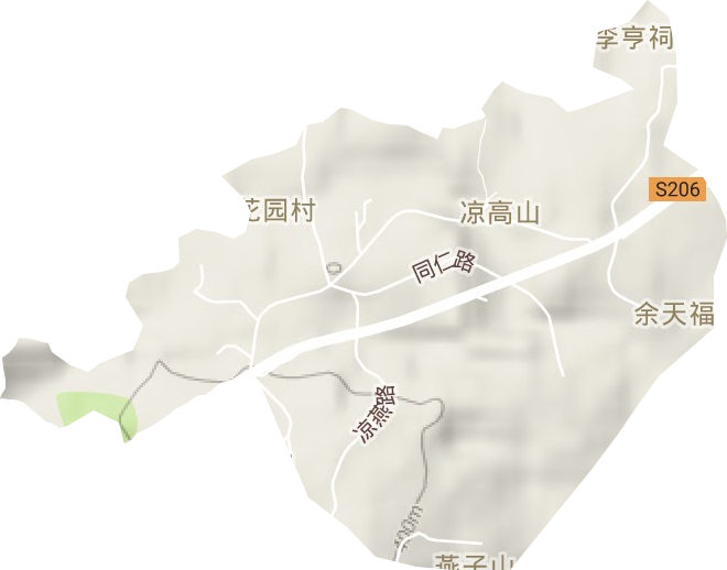 涼高山街道地形圖