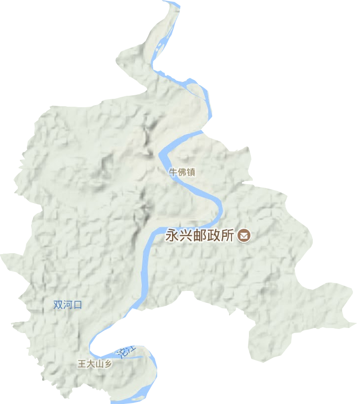 牛佛鎮(zhèn)地形圖