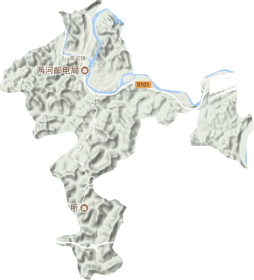 兩河鎮(zhèn)地形圖