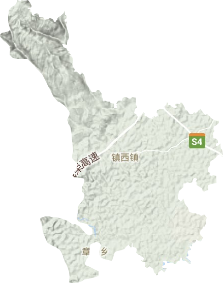 鎮(zhèn)西鎮(zhèn)地形圖