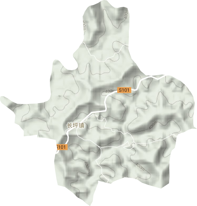 長坪鎮地形圖