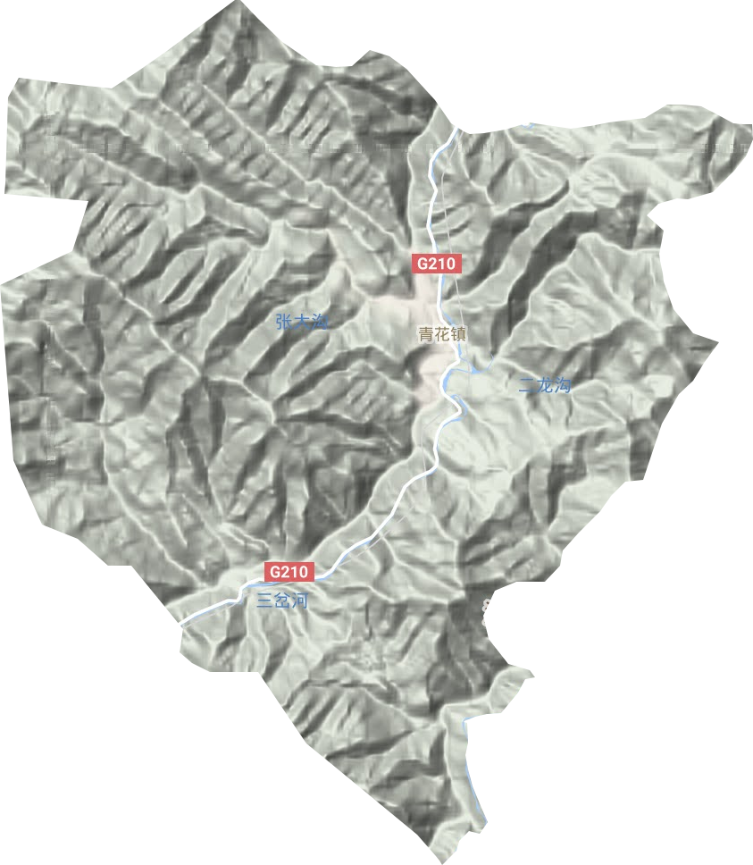 青花鎮(zhèn)地形圖