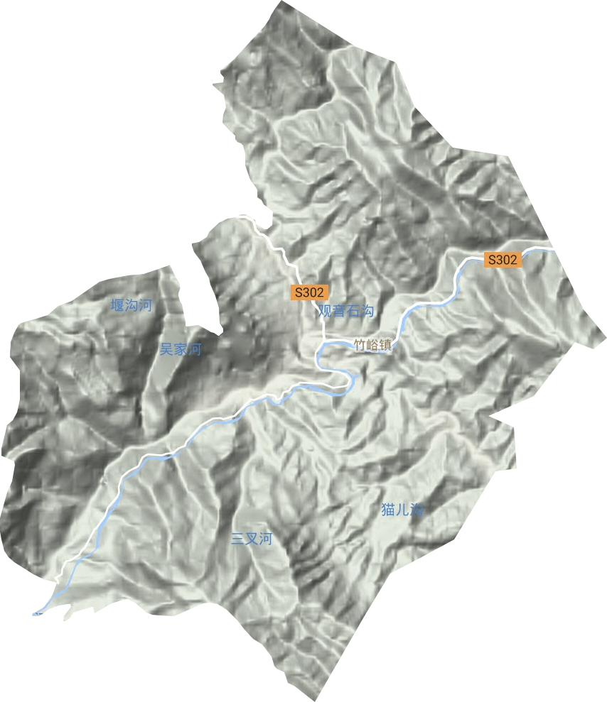 竹峪鎮地形圖