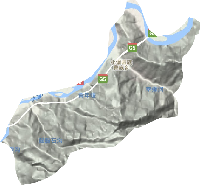 小堡藏族彝族鄉(xiāng)地形圖
