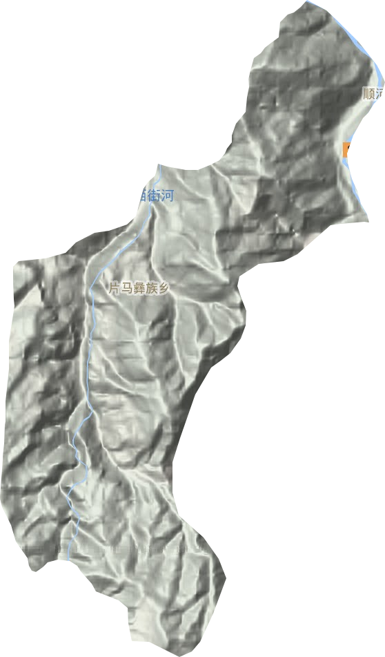 片馬彝族鄉地形圖
