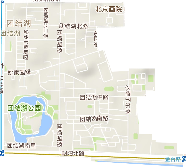 團結湖街道地形圖