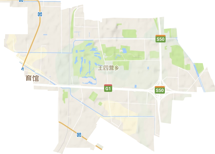 王四營地區辦事處地形圖