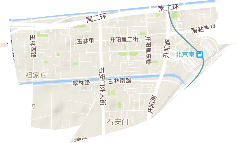 右安門街道地形圖