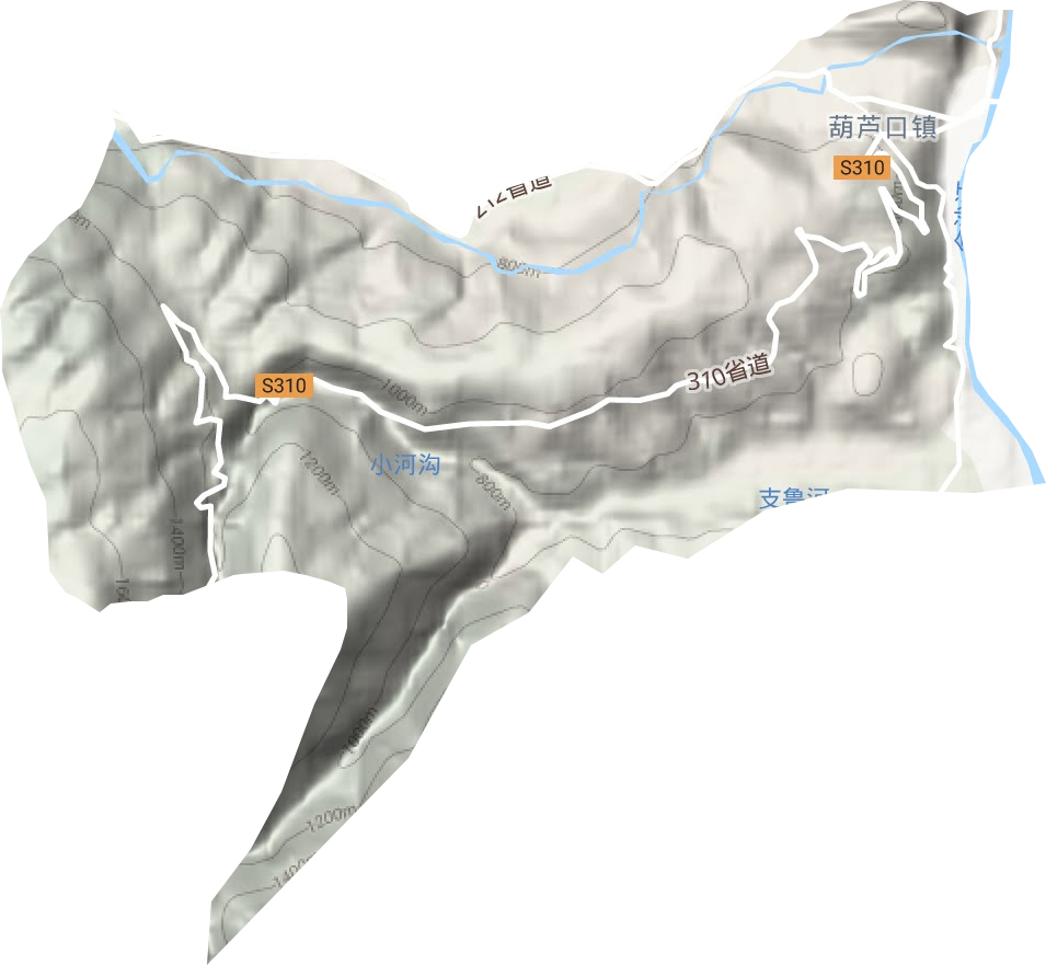 葫蘆口鎮地形圖