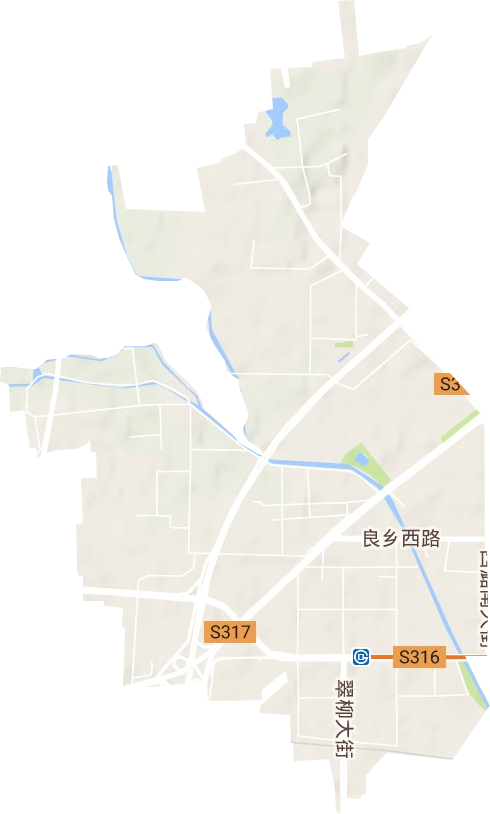 西潞街道地形圖
