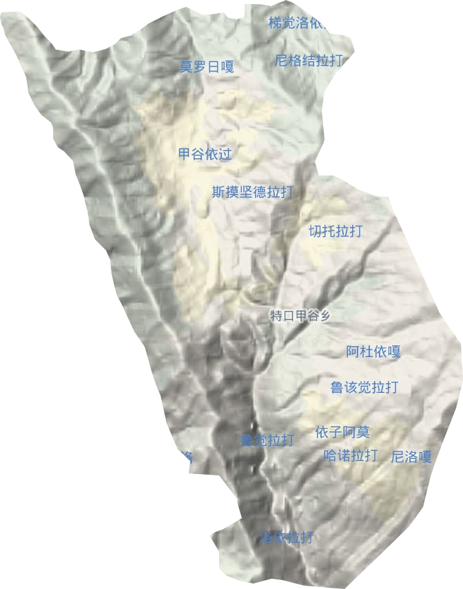 特口甲谷鄉(xiāng)地形圖