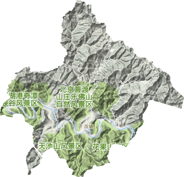 十渡鎮(zhèn)地形圖