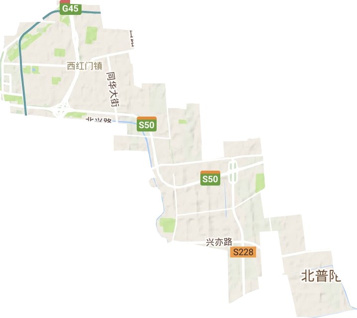 西紅門地區辦事處地形圖