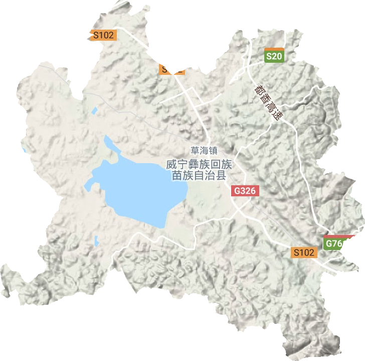 草海鎮(zhèn)地形圖