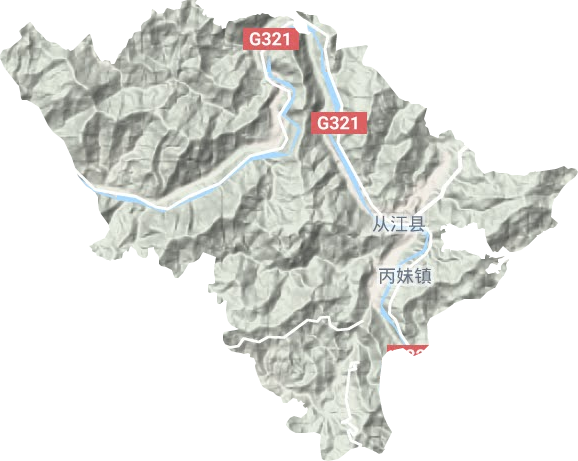 丙妹鎮(zhèn)地形圖