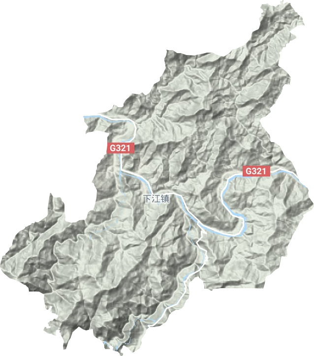 下江鎮(zhèn)地形圖