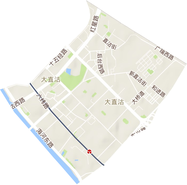 大直沽街道地形圖