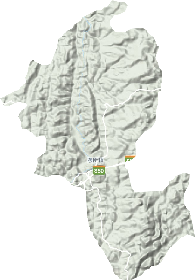 擺所鎮(zhèn)地形圖