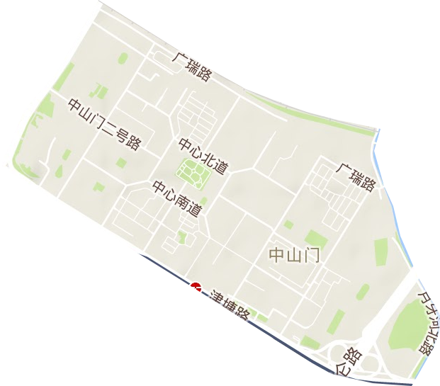 中山門街道地形圖