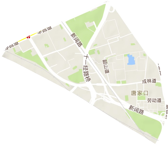 唐家口街道地形圖
