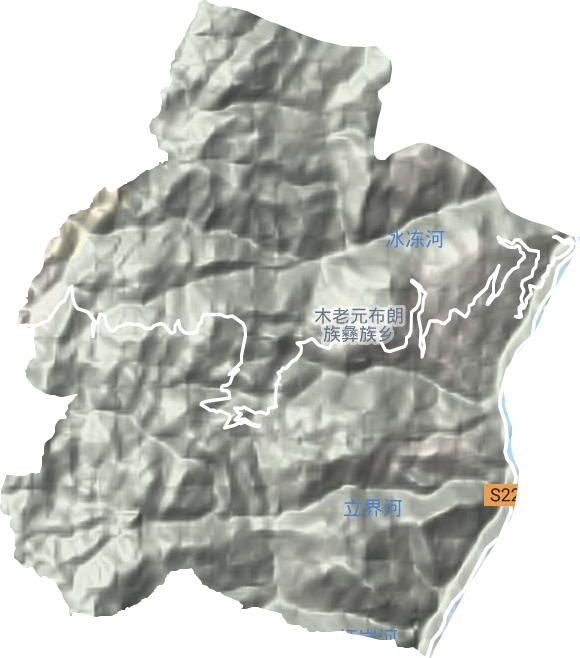木老元布朗族彝族鄉地形圖